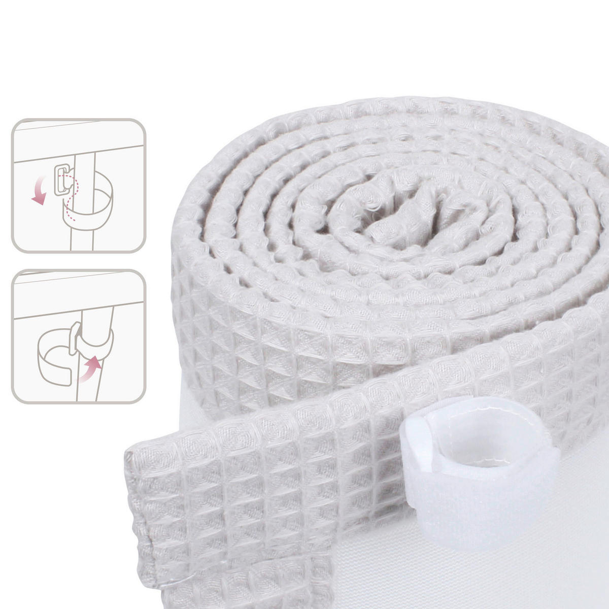 NESTCHEN babybay Nestchen 3D Mesh  - Grauweiß, Basics, Naturmaterialien (200/24/2cm) - Tobi