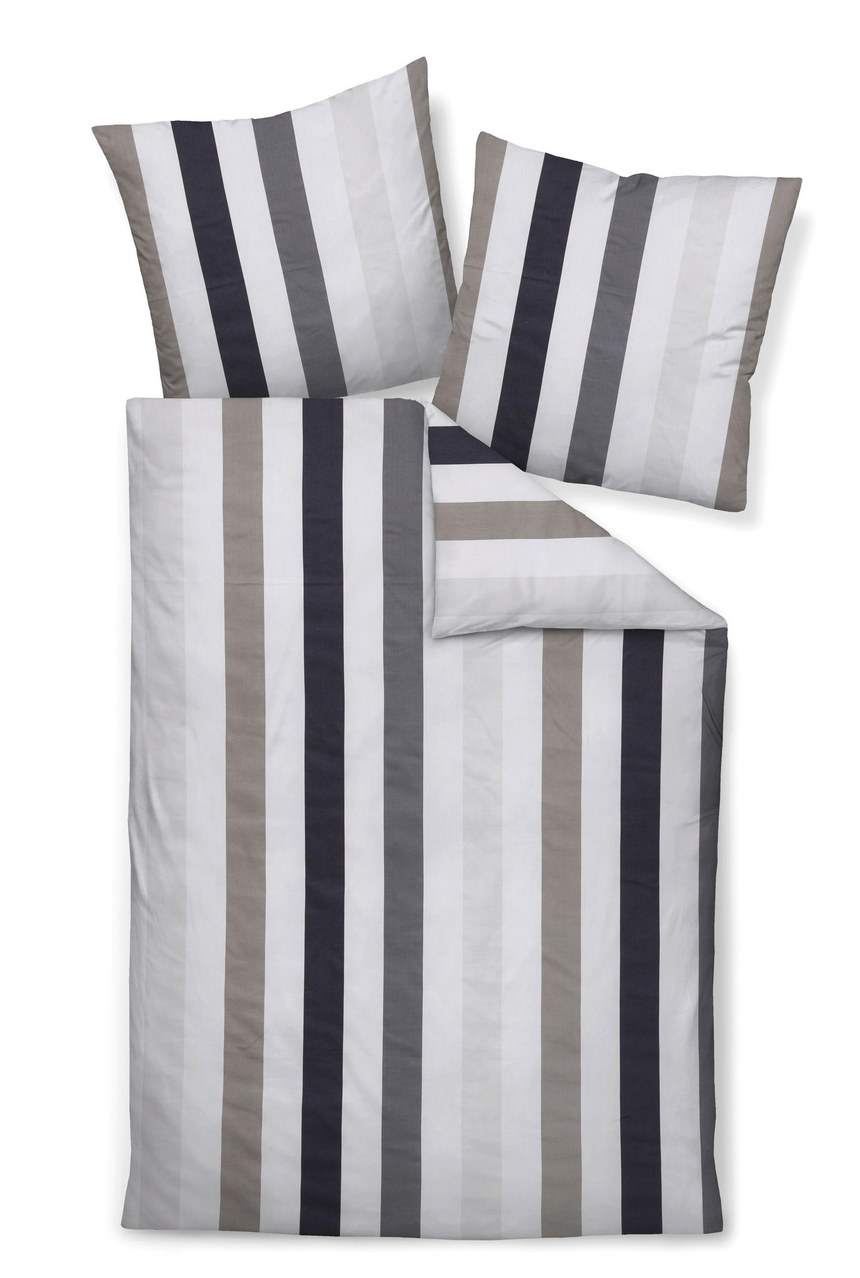 BETTWÄSCHE Makosatin 155/200 cm  - Grau, Design, Textil (155/200cm) - Janine