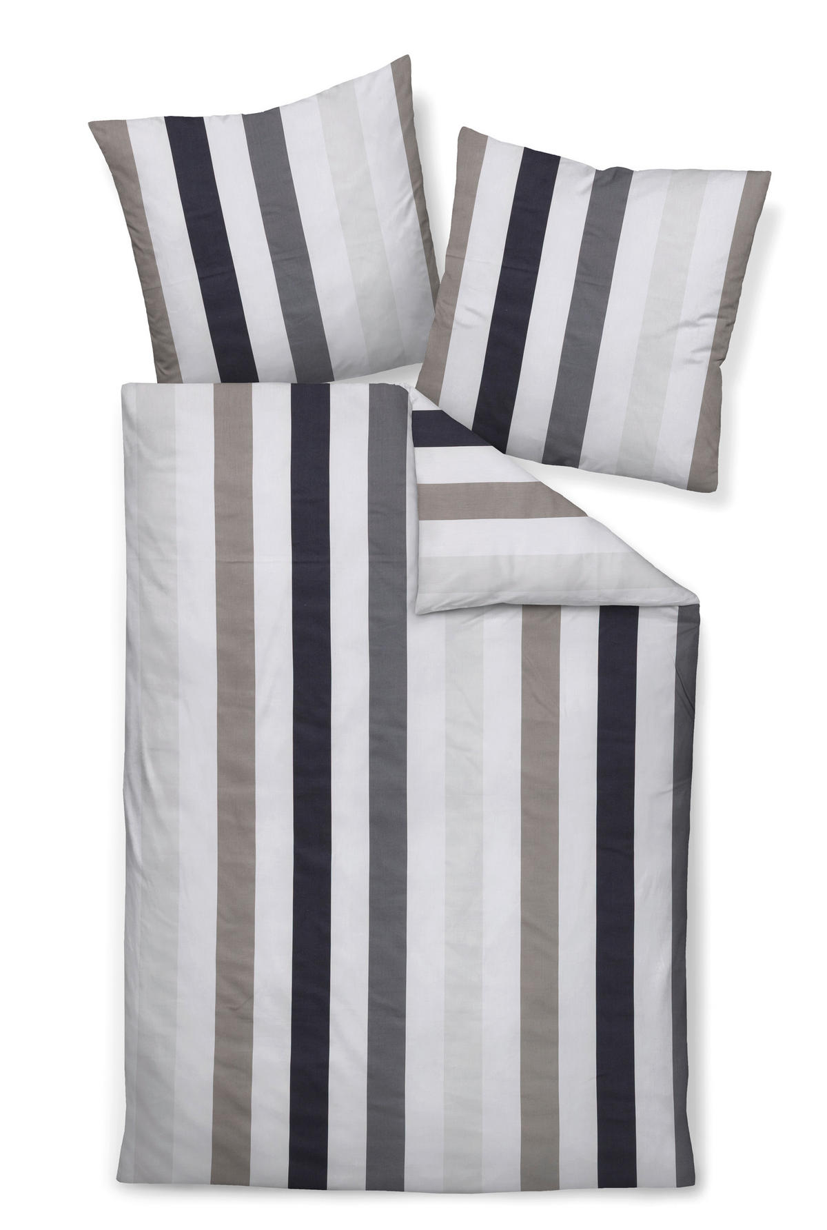 BETTWÄSCHE Makosatin 155/200 cm  - Grau, Design, Textil (155/200cm) - Janine