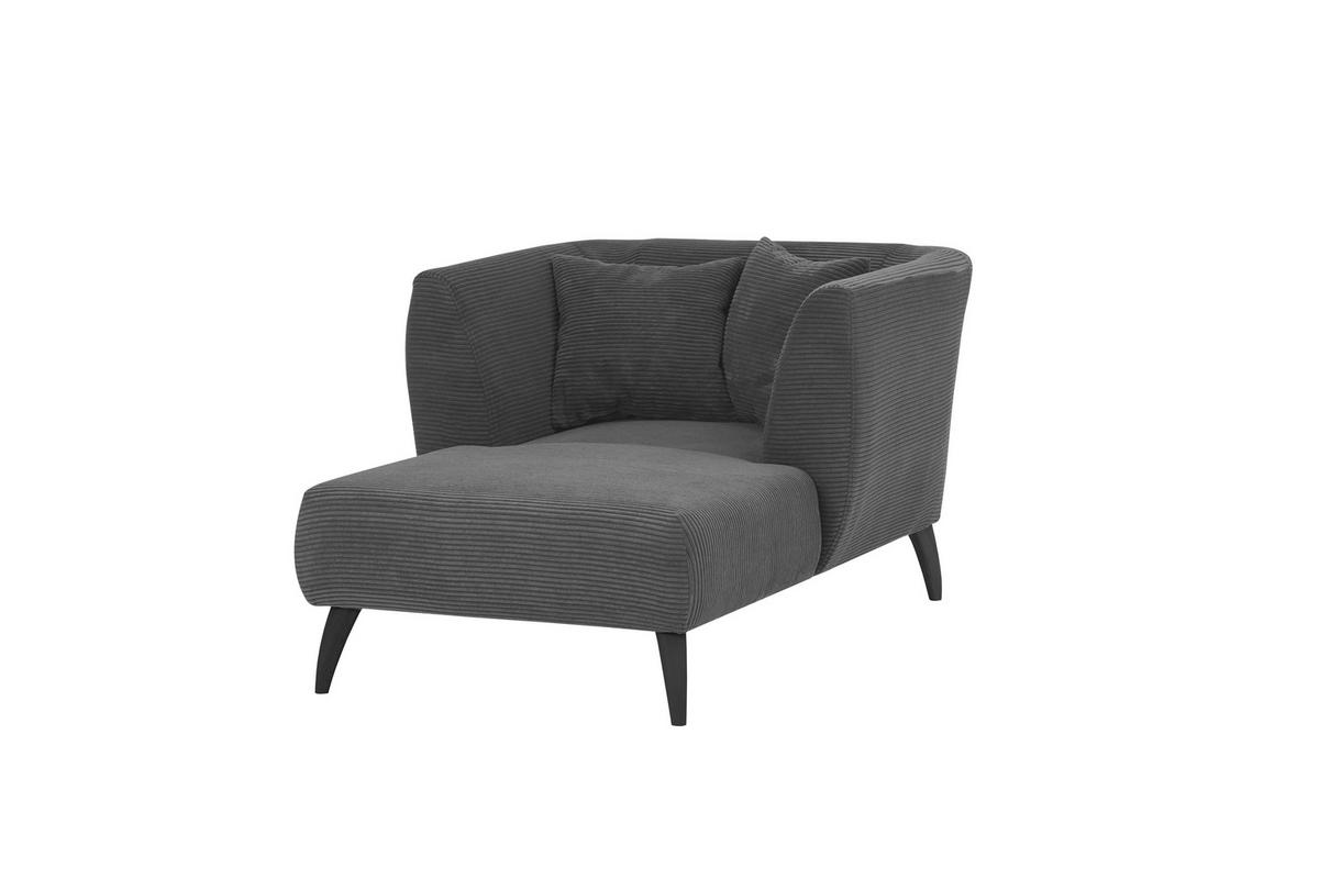 XXL-SESSEL in Cord Grau  - Schwarz/Grau, Modern, Holz/Textil (108/84/155cm) - MID.YOU