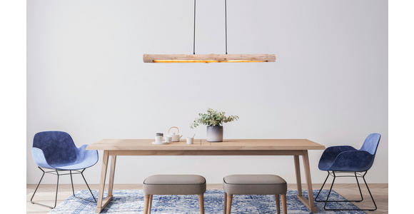 LED-HÄNGELEUCHTE 120/8/150 cm - Schwarz/Naturfarben, Design, Holz/Holzwerkstoff (120/8/150cm) - Novel