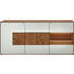 SIDEBOARD Kerneiche vollmassiv gebürstet, gewachst, lackiert, matt Eichefarben, Weiß - Eichefarben/Weiß, Design, Glas/Holz (175/81/49cm) - Valnatura