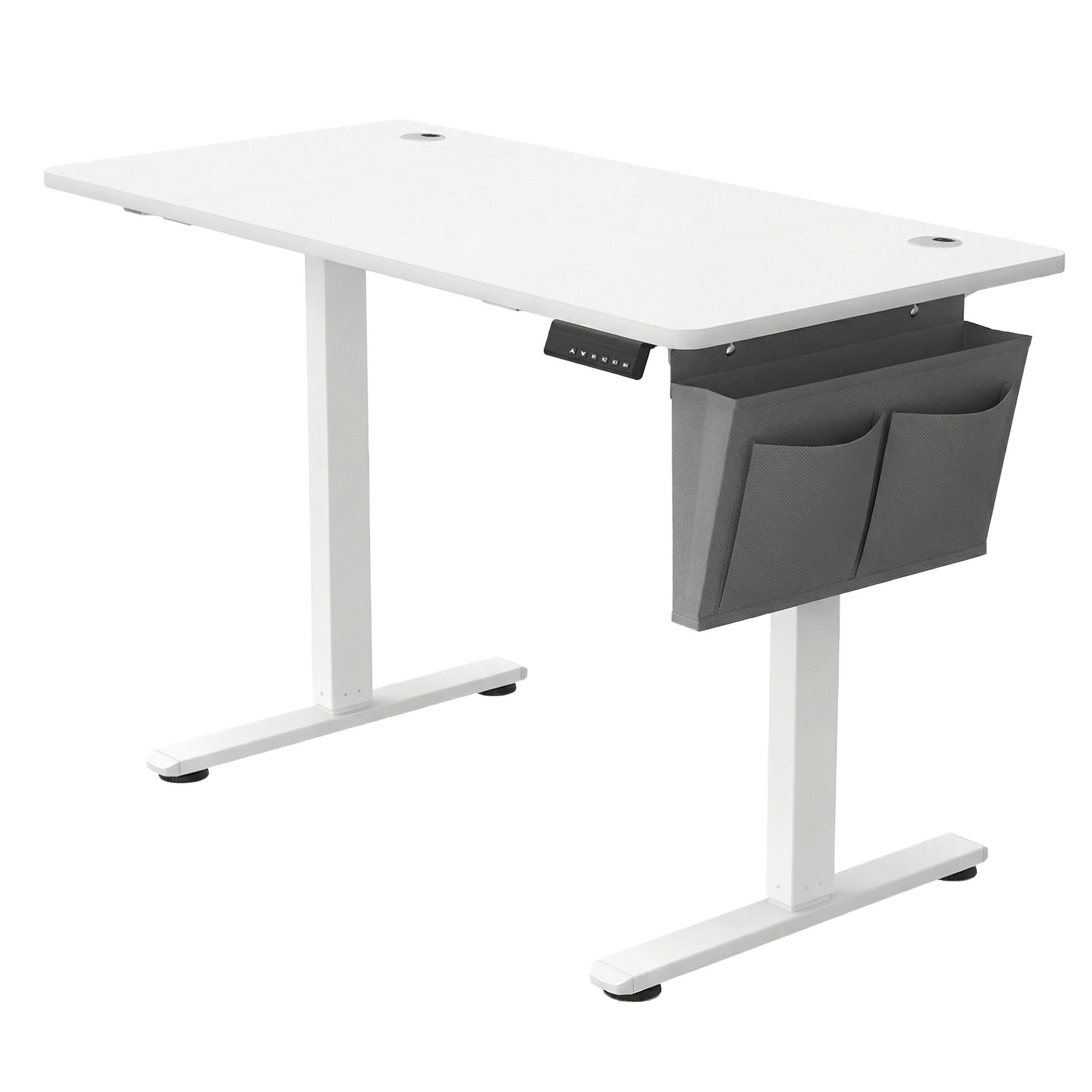 SCHREIBTISCH 120/60/72-120 cm Weiß elektrisch höhenverstellbar  - Weiß, Basics, Holzwerkstoff/Kunststoff (120/60/72-120cm) - Boxxx
