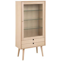 VITRINE  in furniert Eiche Eichefarben - Eichefarben, KONVENTIONELL, Glas/Holz (72/143,2/36cm)