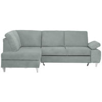 ECKSOFA in Flachgewebe Hellgrau  - Silberfarben/Hellgrau, Konventionell, Holz/Textil (186/255cm) - Cantus