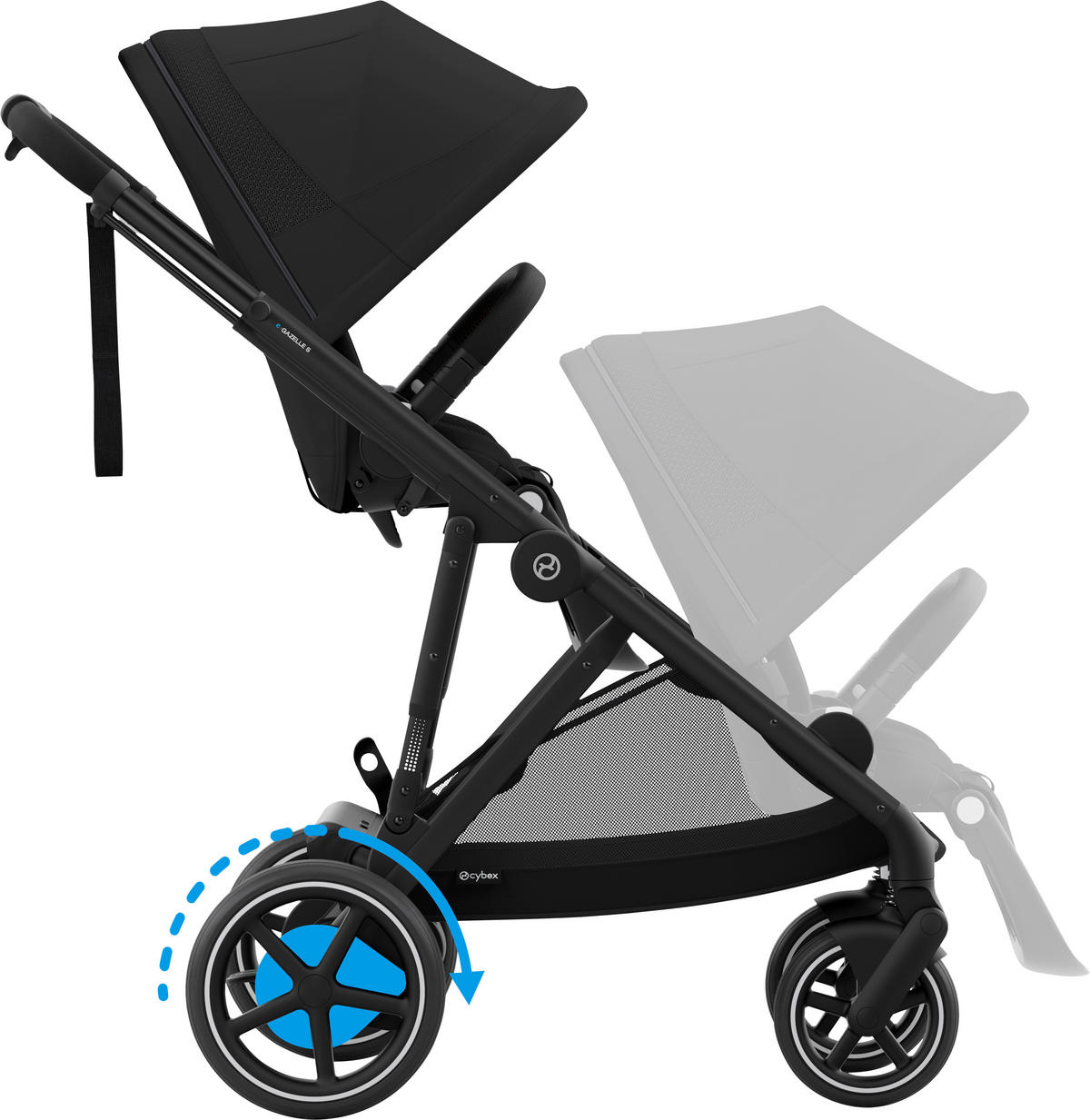 KINDERWAGEN e-Gazelle S  - Schwarz, Design, Kunststoff/Textil (94.5/66/100cm) - Cybex