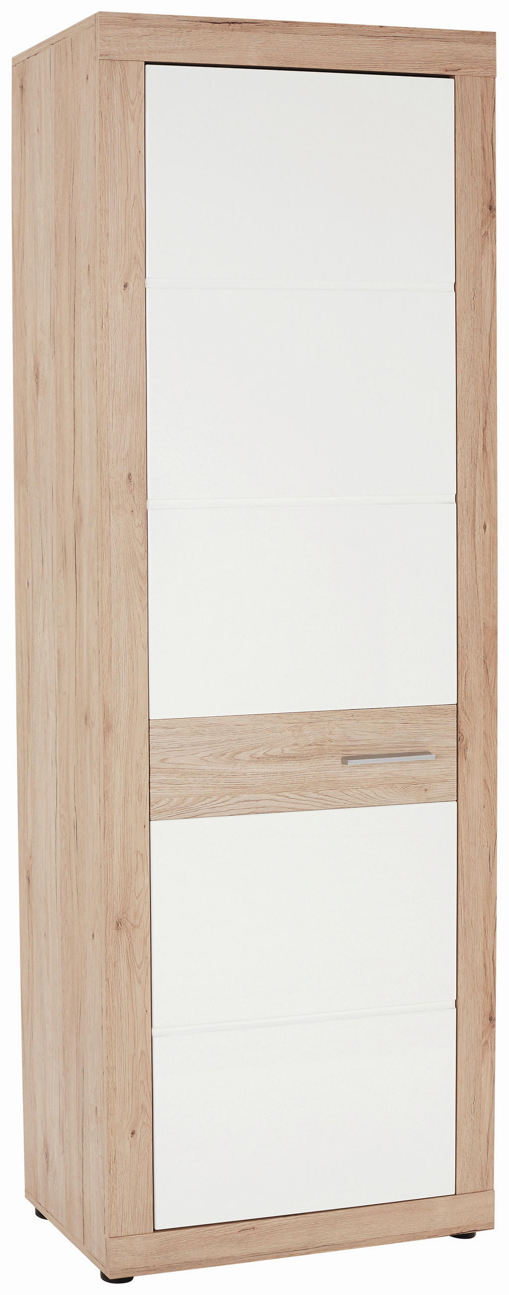 GARDEROBNA OMARA bela, barve hrasta - barve kroma/barve hrasta, Konvencionalno, umetna masa/leseni material (65/196,8/36cm) - Xora