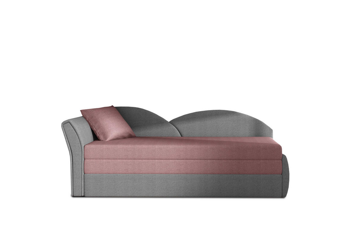 RÉCAMIERE in Webstoff Rosa, Hellgrau  - Erlefarben/Hellgrau, Design, Kunststoff/Textil (80/218cm) - MID.YOU