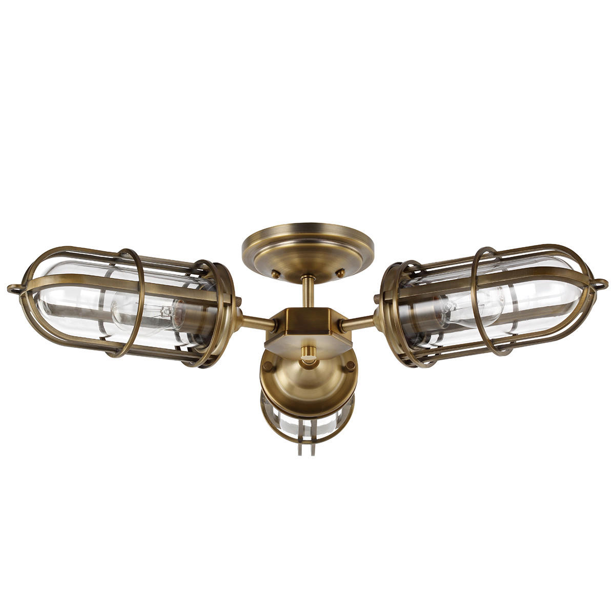 DECKENLEUCHTE Urbanrest 65.4/14.9 cm   - Messingfarben, KONVENTIONELL, Glas/Metall (65.4/14.9cm) - Elstead Lighting