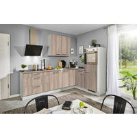 ECKKÜCHE 275/175 cm  in Eichefarben, Hellgrau  - Eichefarben/Hellgrau, Design, Holzwerkstoff/Metall (275/175cm) - Xora