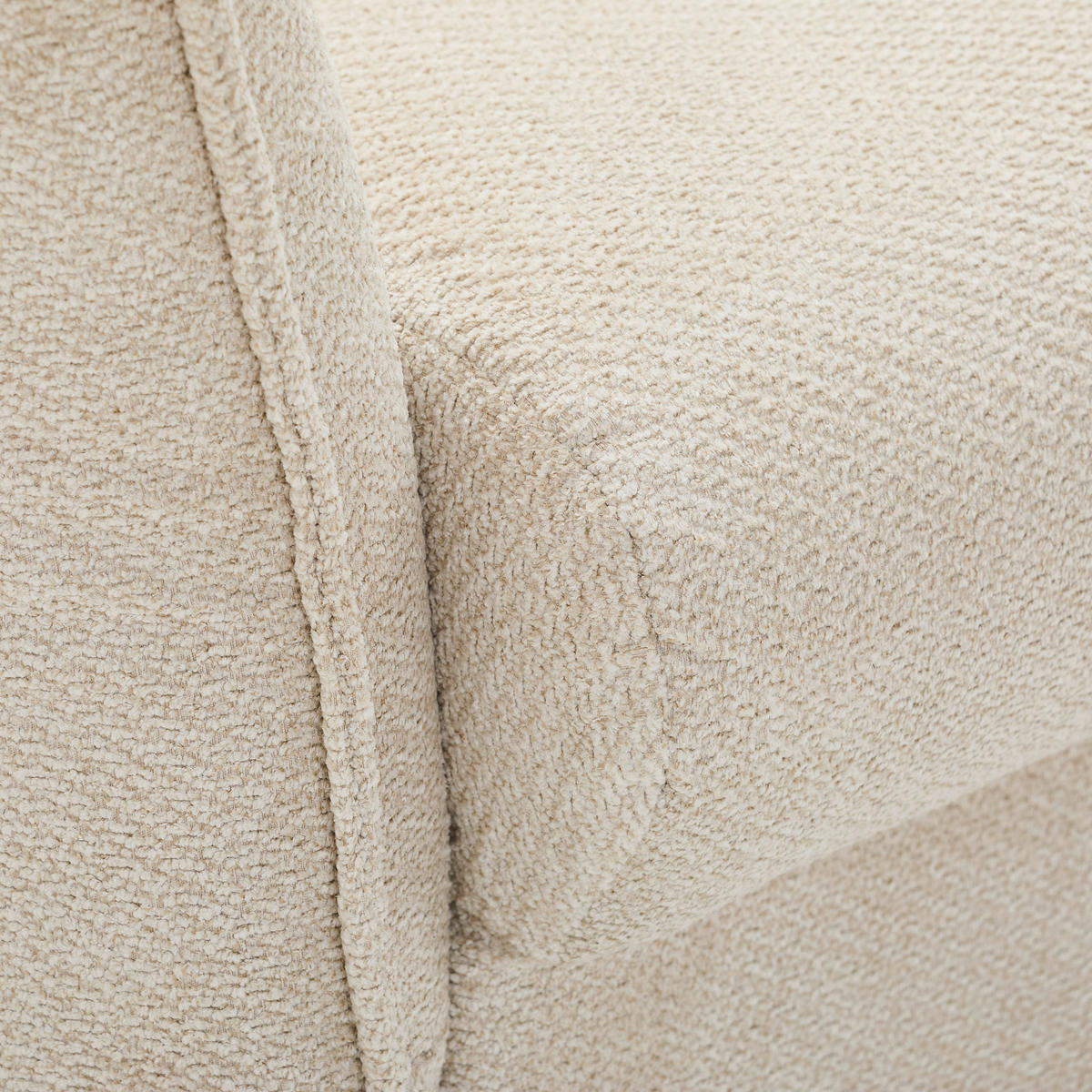 BIGSOFA Webstoff Naturfarben  - Schwarz/Naturfarben, KONVENTIONELL, Textil/Metall (282/94/127cm) - Ambia Home