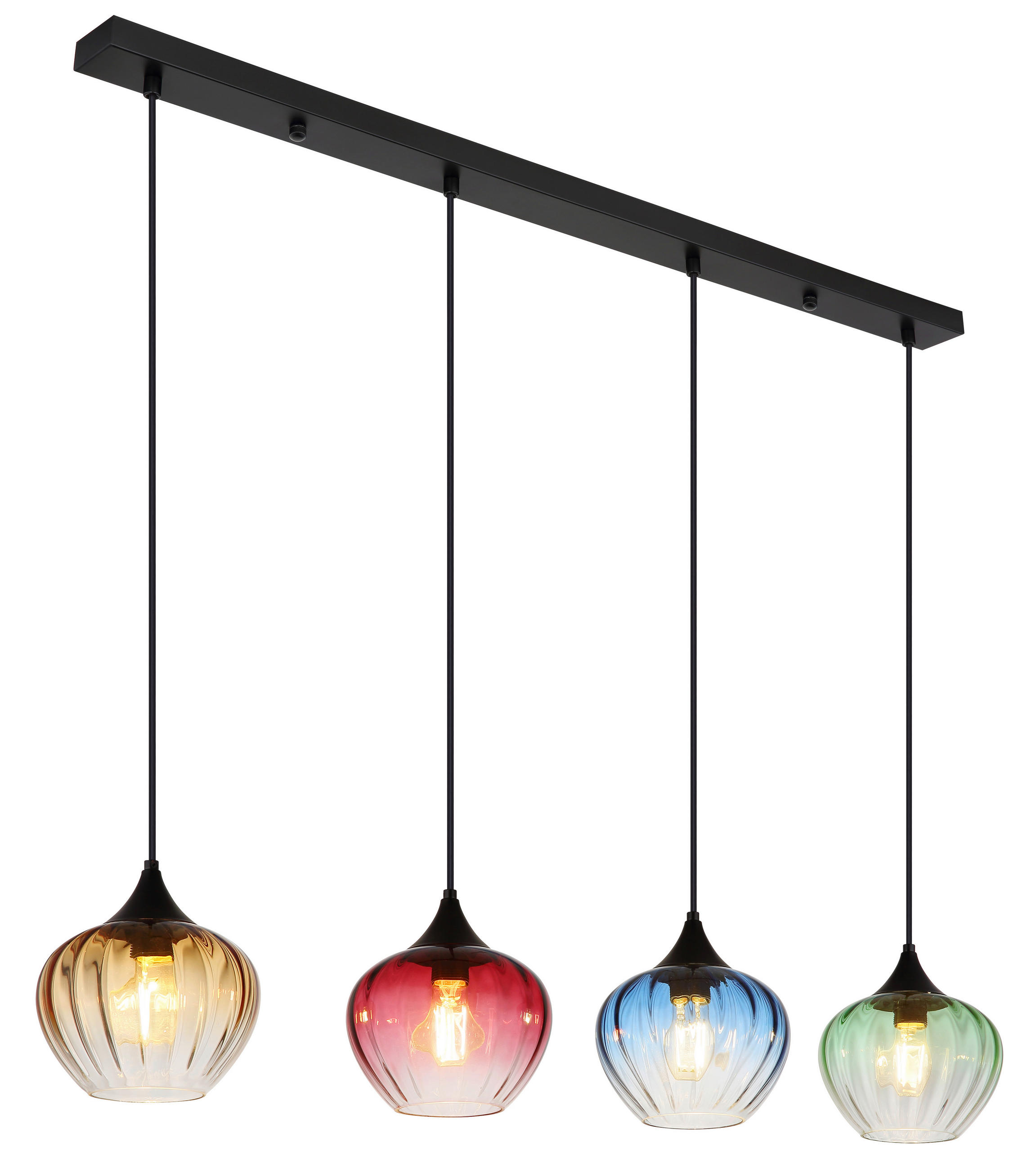 HÄNGELEUCHTE 111/18/120 cm  - Klar/Schwarz, Basics, Glas/Textil (111/18/120cm) - Globo
