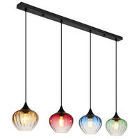 HÄNGELEUCHTE 111/18/120 cm    - Klar/Schwarz, Basics, Glas/Textil (111/18/120cm) - Globo