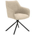 ARMLEHNSTUHL  in Webstoff  - Creme/Schwarz, Design, Textil/Metall (63/88/62cm) - Novel