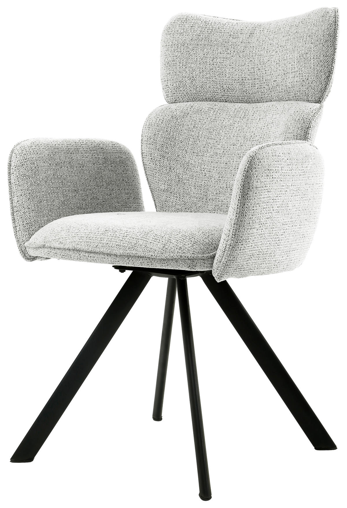 ARMLEHNSTUHL  in Eisen Leinenoptik  - Schwarz/Grau, Design, Holz/Textil (64,5/93/61cm) - Hom`in