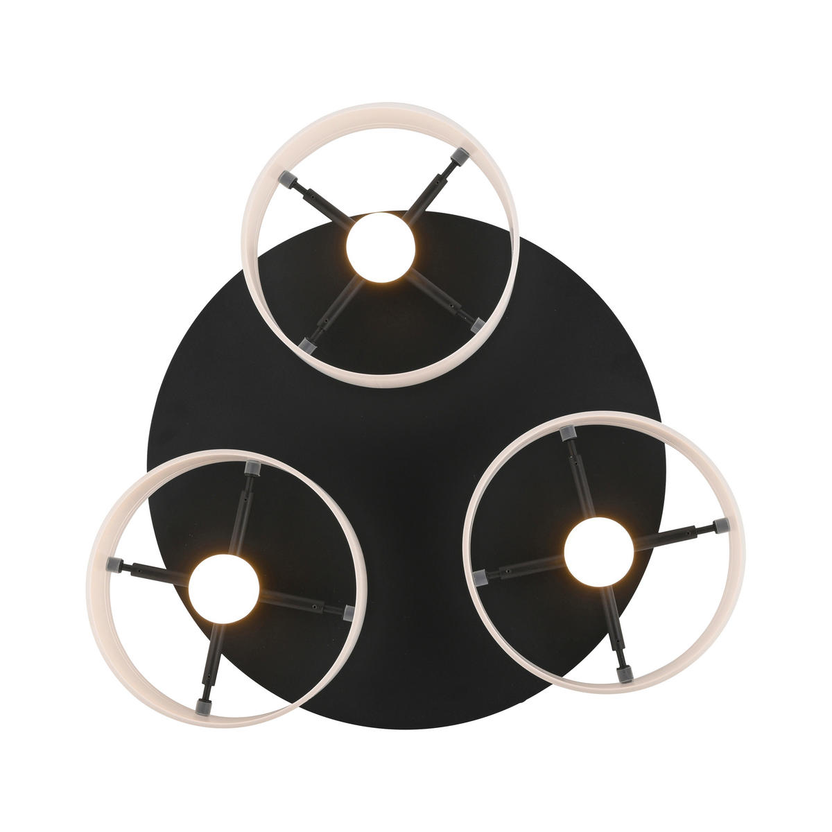 LED-DECKENLEUCHTE Marika 57/57/20 cm   - Schwarz, Design, Glas/Kunststoff (57/57/20cm) - Paul Neuhaus