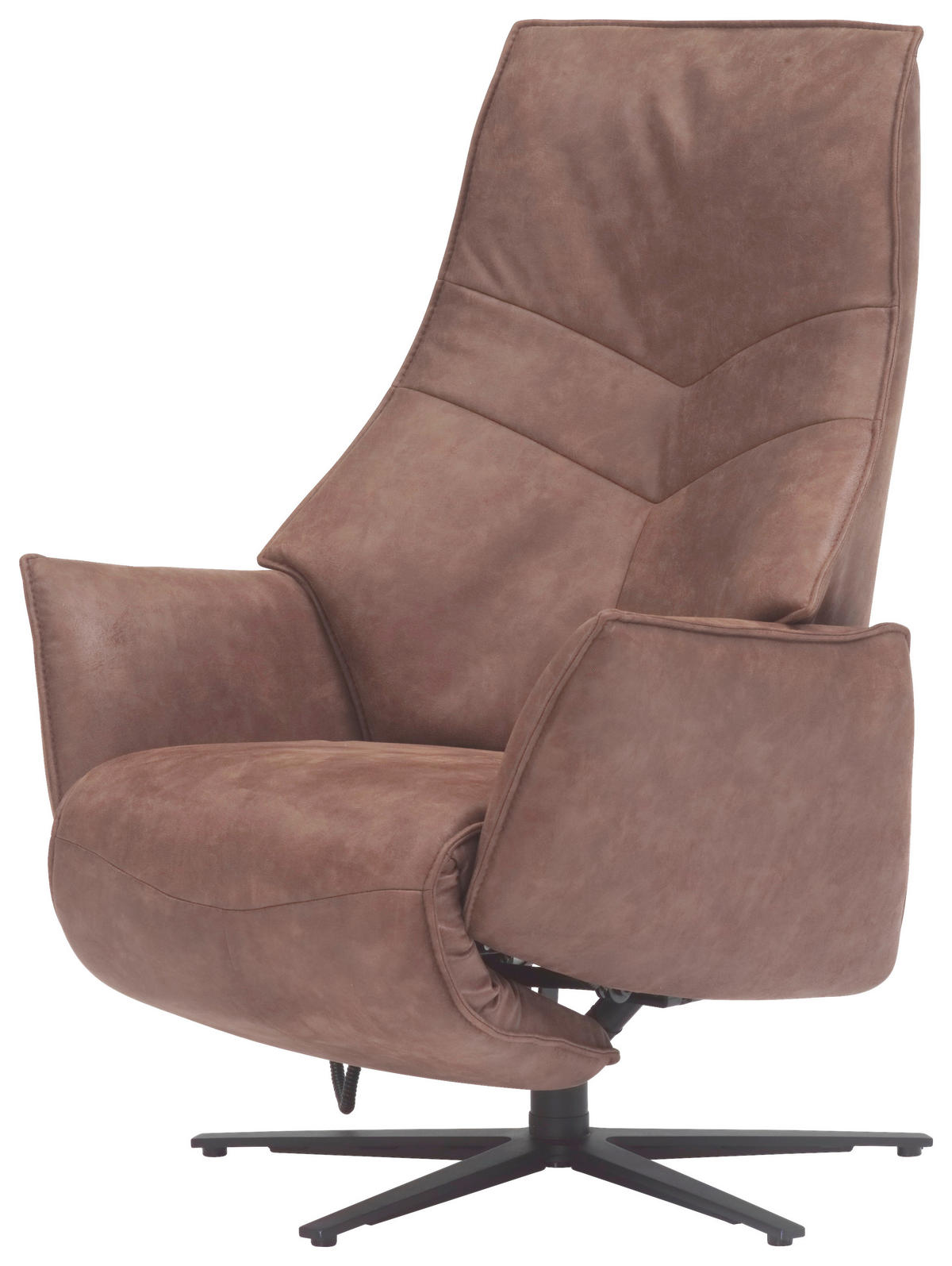 RELAXSESSEL Lederlook Kopfteilverstellung, Fußteilverstellung    - Anthrazit/Braun, Design, Textil/Metall (74/113/84cm) - Himolla