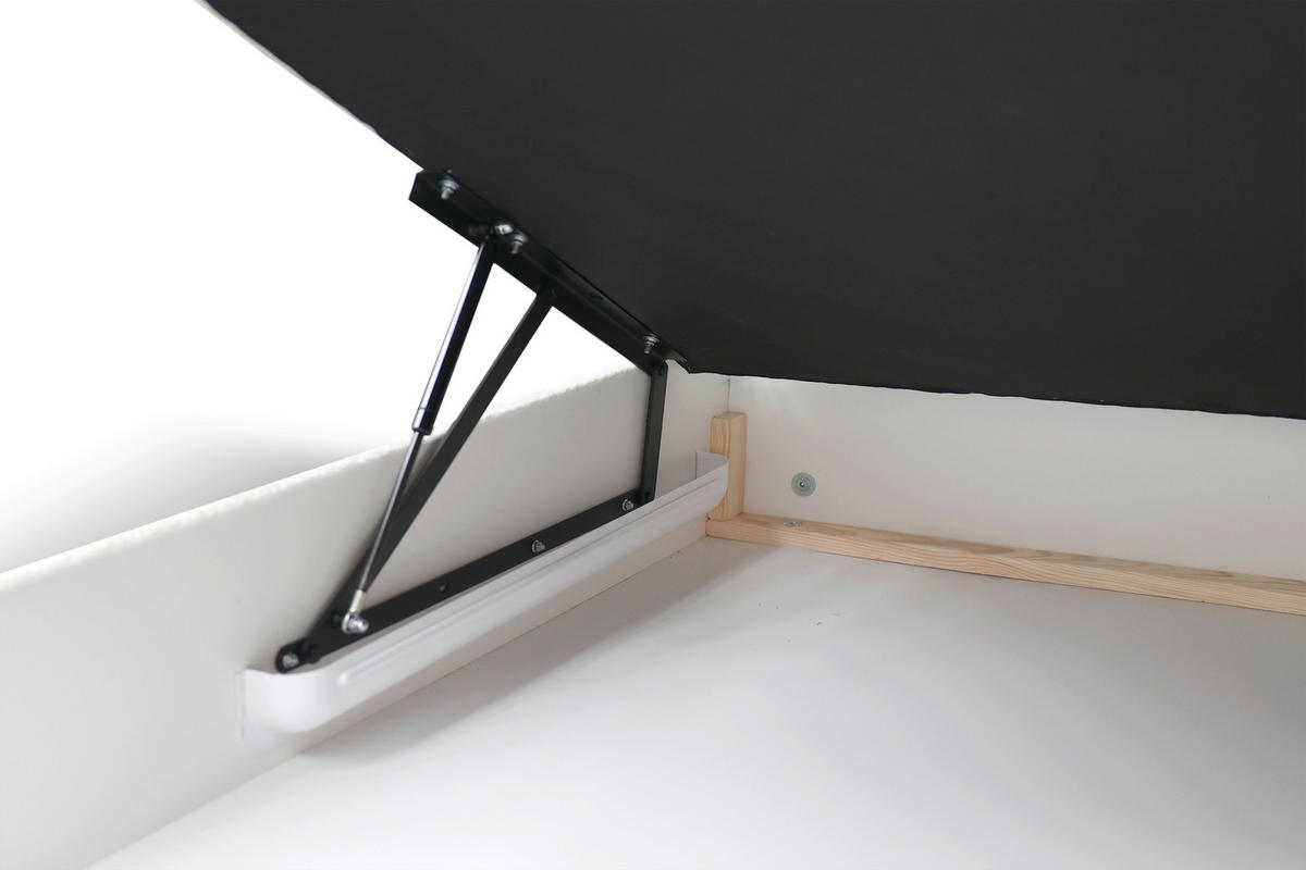 BOXBETT 180/200 cm  in Hellgrau  - Hellgrau/Schwarz, Design, Holz/Holzwerkstoff (180/200cm) - home24