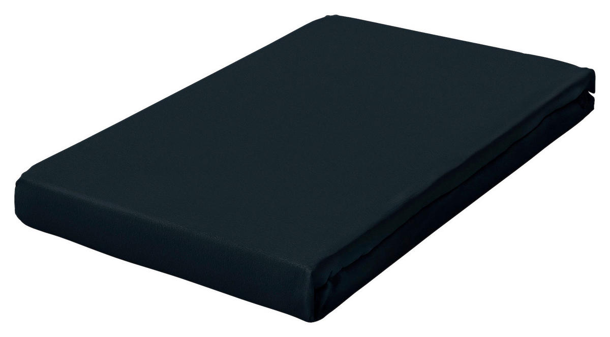 TOPPER-SPANNLEINTUCH 140-160/200-220 cm Jersey  - Schwarz, Basics, Textil (140-160/200-220cm) - Schlafgut