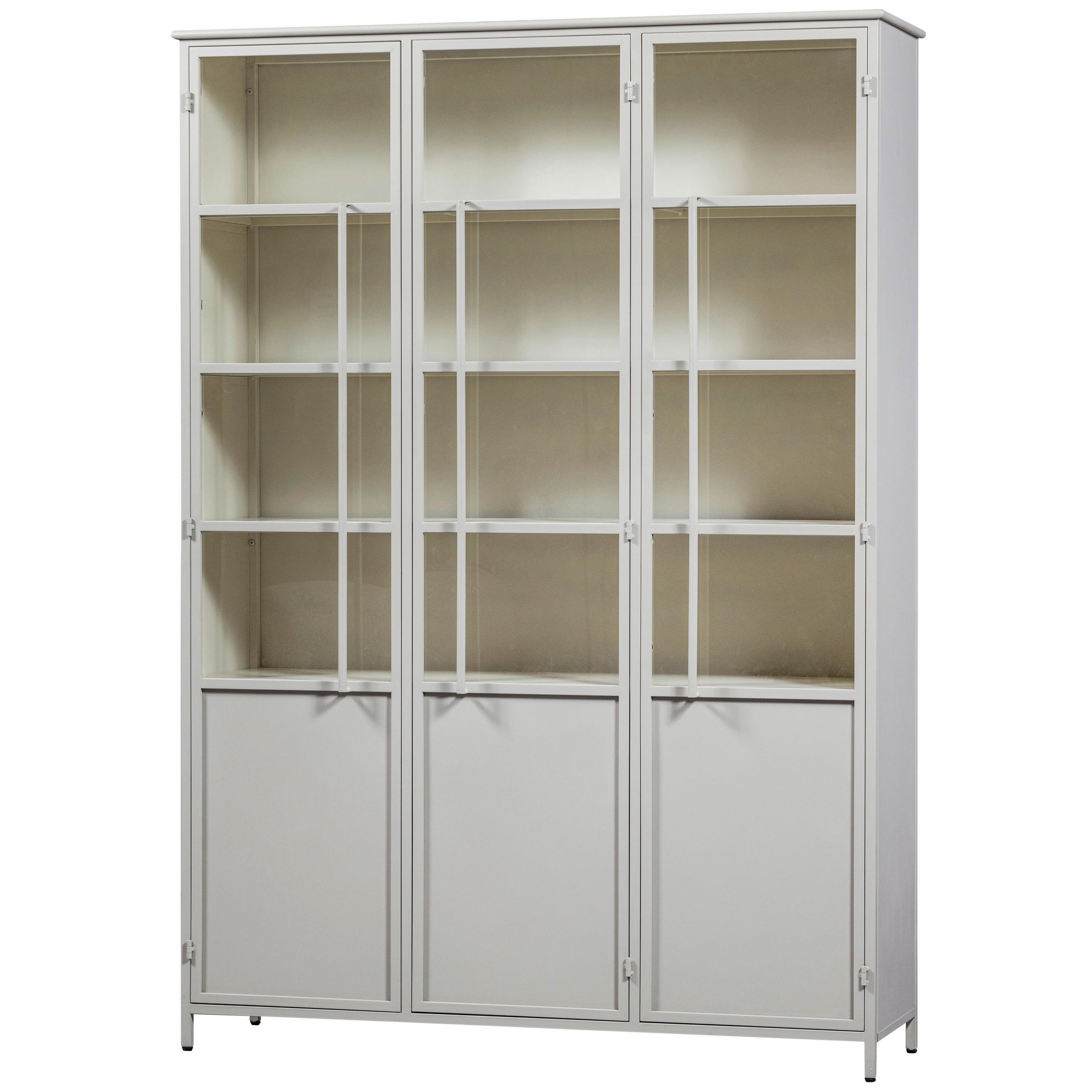 VITRINE in Sandfarben  - Sandfarben, Design, Glas/Metall (140/200/40cm) - Livetastic