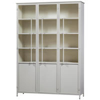 VITRINE in Sandfarben  - Sandfarben, Design, Glas/Metall (140/200/40cm) - Livetastic