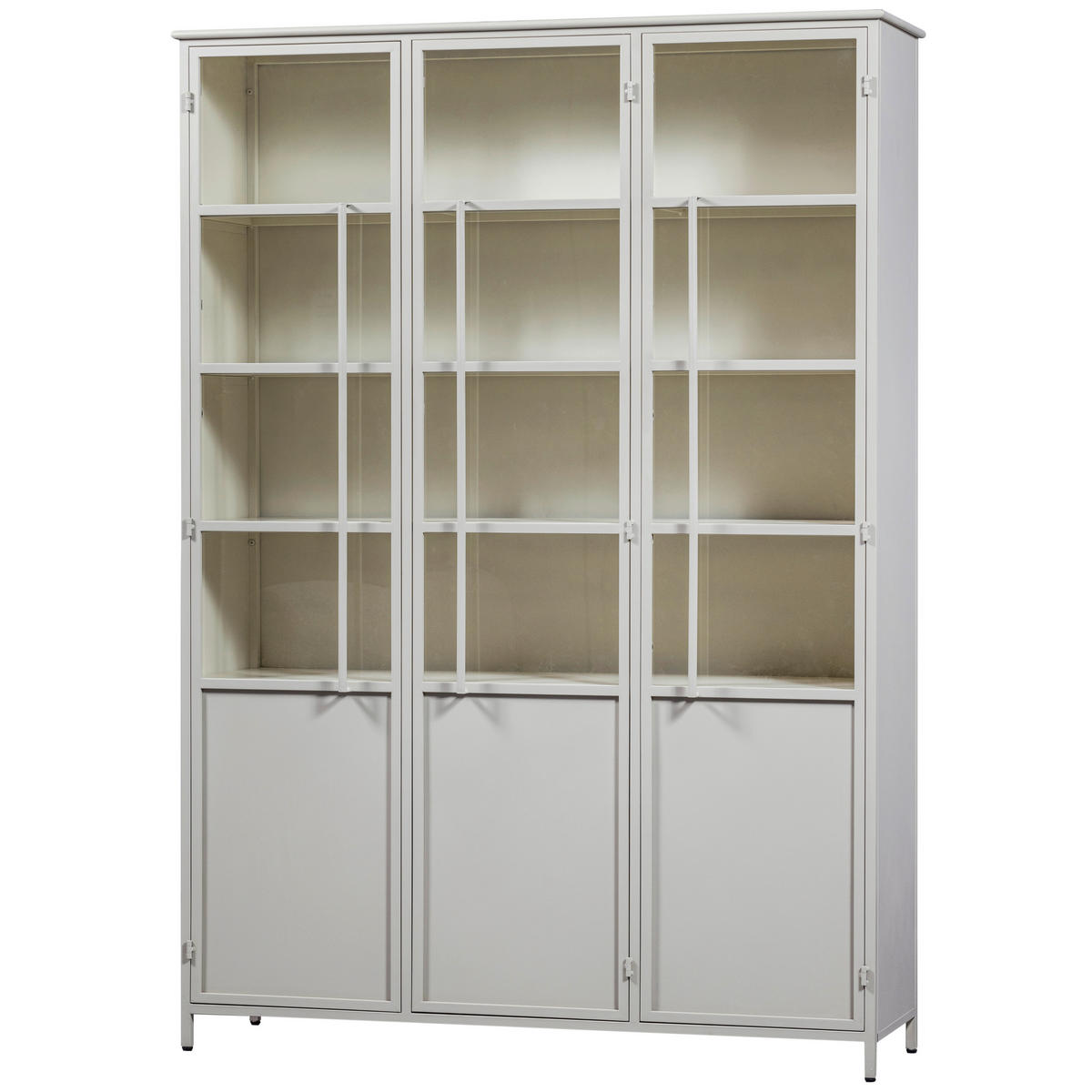 VITRINE in Sandfarben  - Sandfarben, Design, Glas/Metall (140/200/40cm) - Livetastic