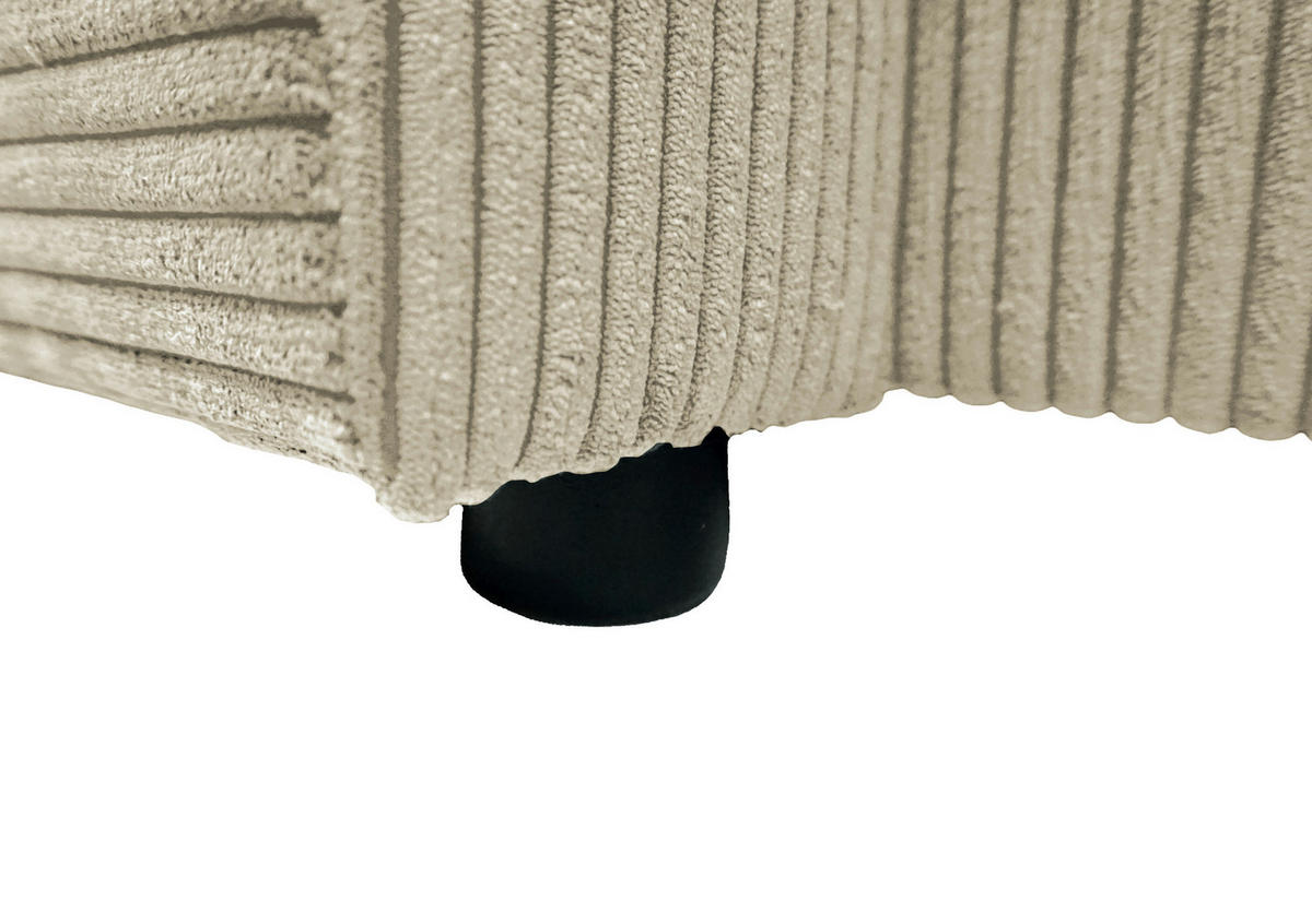 WOHNLANDSCHAFT TERMOLI in Cord Beige  - Beige/Schwarz, Design, Kunststoff/Textil (155/297/212cm) - MID.YOU