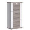 SCHUHSCHRANK Weiß, Eichefarben  - Chromfarben/Eichefarben, Basics, Holzwerkstoff/Metall (65/131/42cm) - Xora