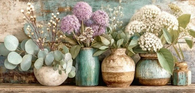 LEINWANDBILD Stillleben, Blumen 115/55 cm  - Multicolor, Basics, Holz/Papier (115/55cm) - Euroart