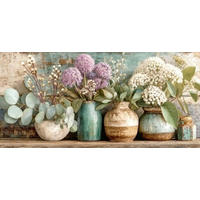 LEINWANDBILD Stillleben, Blumen 115/55 cm  - Multicolor, Basics, Holz/Papier (115/55cm) - Euroart