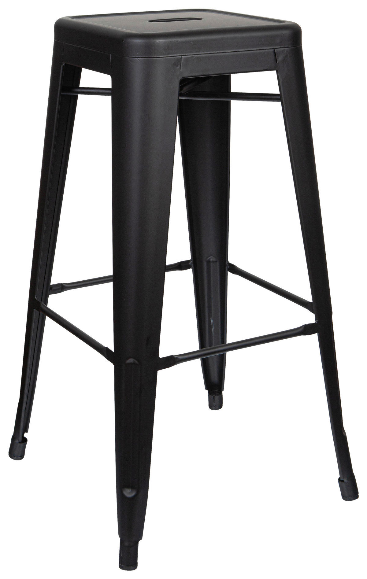 BARHOCKER Schwarz Stahl stapelbar, abwischbar  - Schwarz, Basics, Metall (44/77/44cm) - MID.YOU