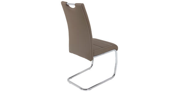 SCHWINGSTUHL in Lederlook - Chromfarben/Dunkelbraun, Design, Textil/Metall (43/98/59cm) - Carryhome