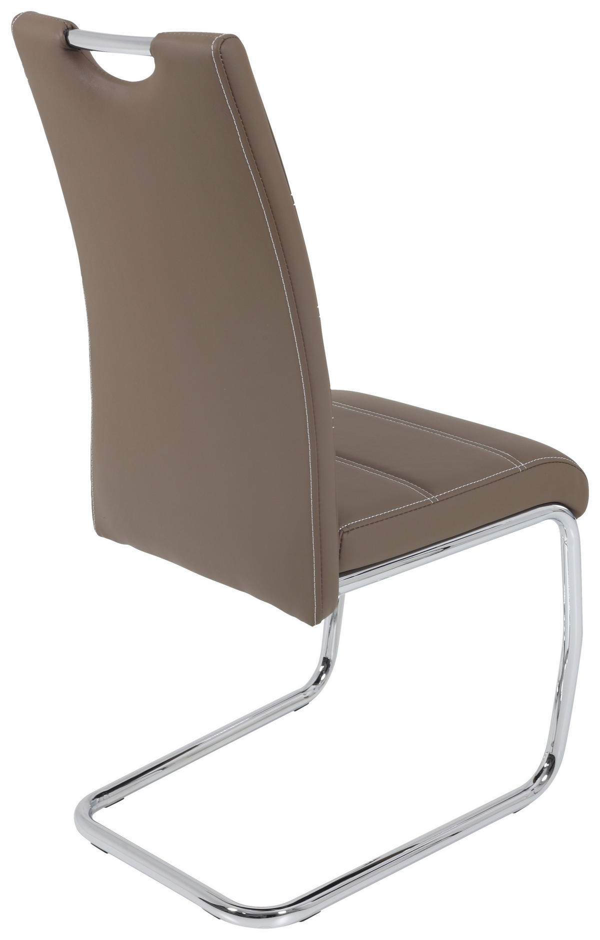 SCHWINGSTUHL  in Lederlook  - Chromfarben/Dunkelbraun, Design, Textil/Metall (43/98/59cm) - Carryhome