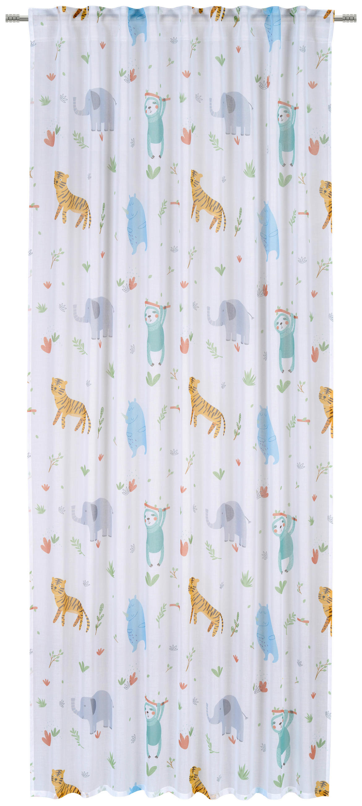 KUSOVÁ ZÁCLONA, 140/245 cm - bílá/vícebarevná, Konvenční, textil (140/245cm) - Ben'n'jen