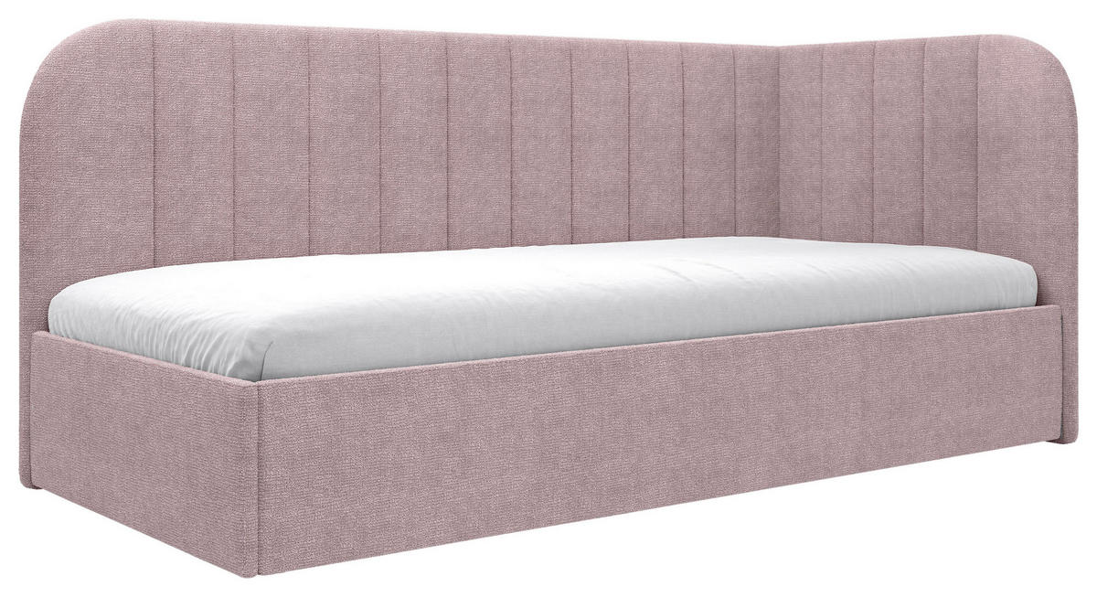 POLSTERBETT 90/200 cm, inkl. Lattenrost, Bettkasten,  in Rosa  - Schwarz/Rosa, MODERN, Holz/Holzwerkstoff (90/200cm) - MID.YOU