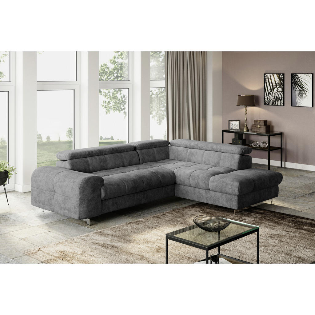 Thumbnail - Livetastic Ecksofa, Dunkelgrau, Textil, 4-Sitzer, Ottomane links, L-Form, 257x206 cm, Made in EU, seitenverkehrt erhältl...