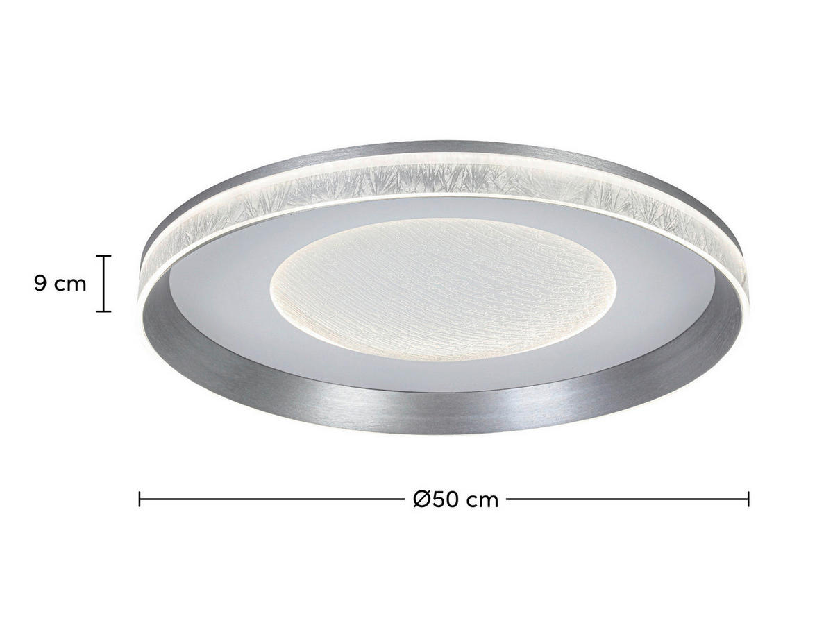 STROPNÍ LED SVÍTIDLO, 50/9 cm  - bílá/průhledné, Design, kov/plast (50/9cm) - Novel