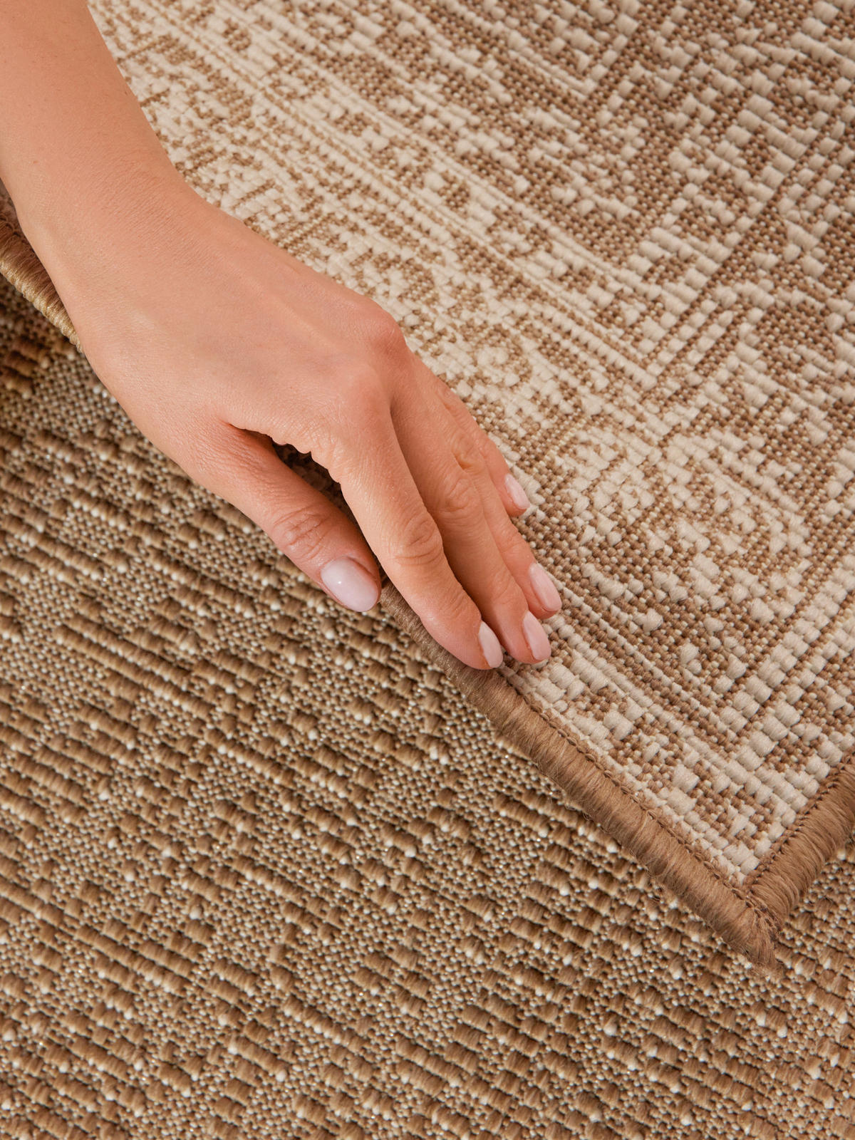 LÄUFER 80/250 cm Duet  - Sandfarben/Weiß, Design, Kunststoff (80/250cm) - Hanse Home