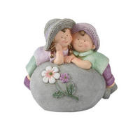 DEKORATIONSFIGUR BARN - lila/grön, Lifestyle, sten (14,00/55,50/48,00cm)