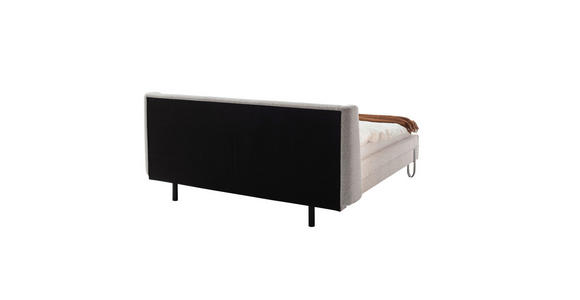 POLSTERBETT Beleuchtung 140/200 cm in Creme - Creme/Schwarz, MODERN, Textil/Metall (140/200cm) - Novel