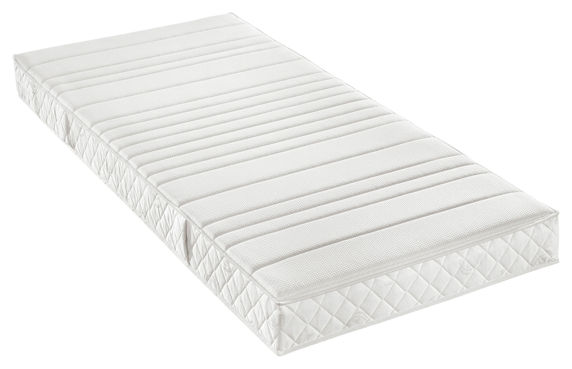 KOMFORTSCHAUMMATRATZE 90/200 cm, Höhe ca.: 16 cm, H2 = mittel, 7-Zonen - Weiß, Basics, Textil (90/200cm) - Sleeptex