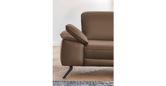 ECKSOFA in Echtleder Braun  - Schwarz/Braun, Design, Leder/Metall (328/193cm) - Dieter Knoll