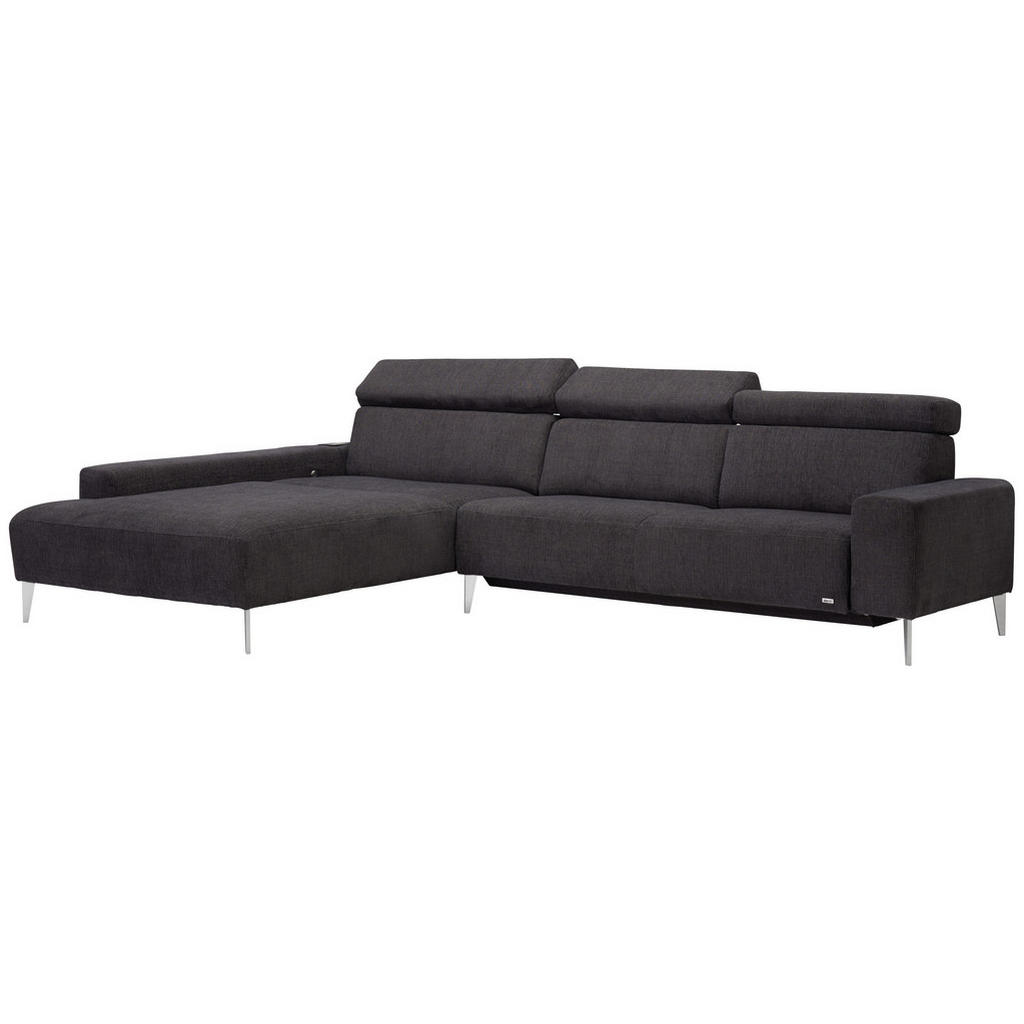 Thumbnail - Sedda Ecksofa, Dunkelbraun, Textil, Uni, 3-Sitzer, Ottomane links, L-Form, 308x205 cm, Fußauswahl, Stoffauswahl, planbar...