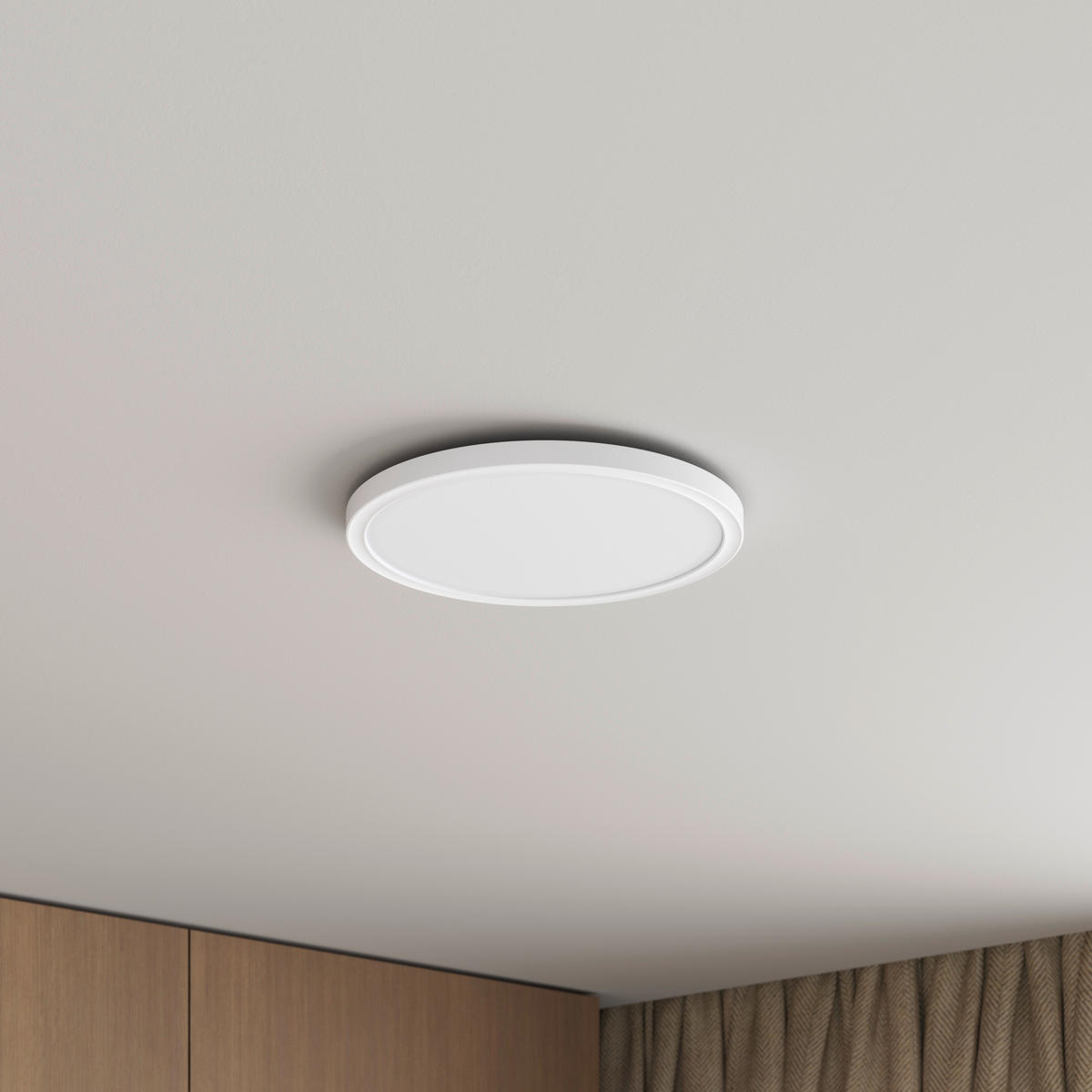 LED-DECKENLEUCHTE Giga 29,3/2,8 cm   - Weiß, Basics, Kunststoff (29,3/2,8cm) - Novel