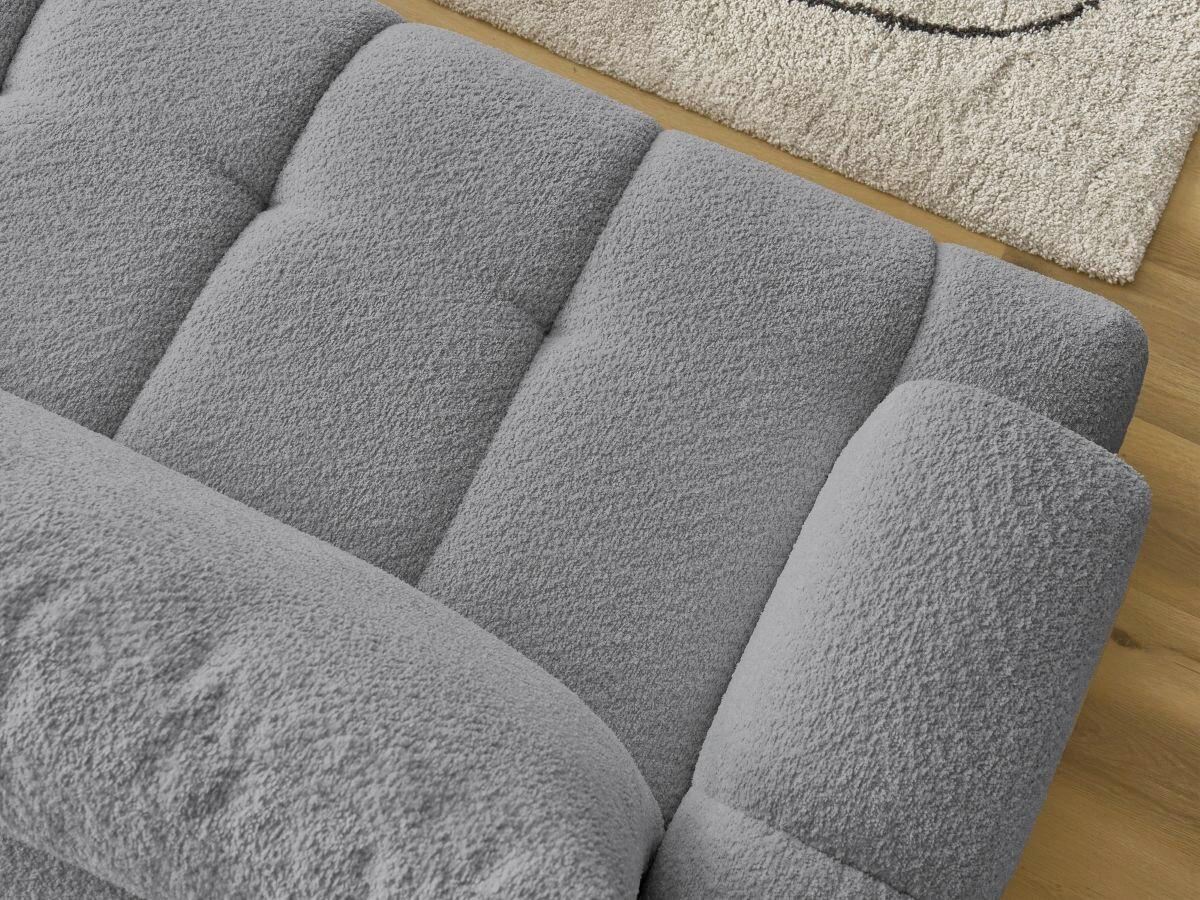 ECKSCHLAFSOFA FUJI Bouclé Dunkelgrau  inkl.  - Dunkelgrau/Schwarz, MODERN, Kunststoff/Textil (292/160cm)