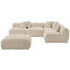 ECKSOFA inkl. Hocker BLOOM Beige Flachgewebe, Teddystoff  - Beige, Trend, Textil (315/235cm) - Livetastic