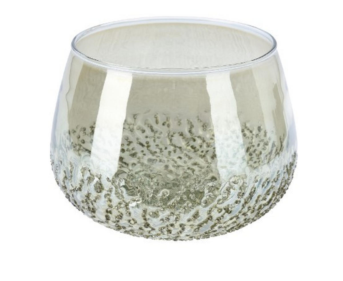 VÄRMELJUSHÅLLARE  - grön, Basics, glas (16/12cm)