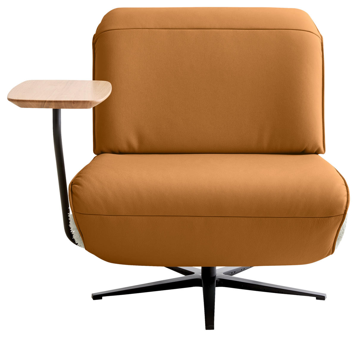 SESSEL in Hochflor Echtleder Goldfarben, Beige  - Beige/Goldfarben, Design, Leder/Textil (84/65/91cm) - Koinor