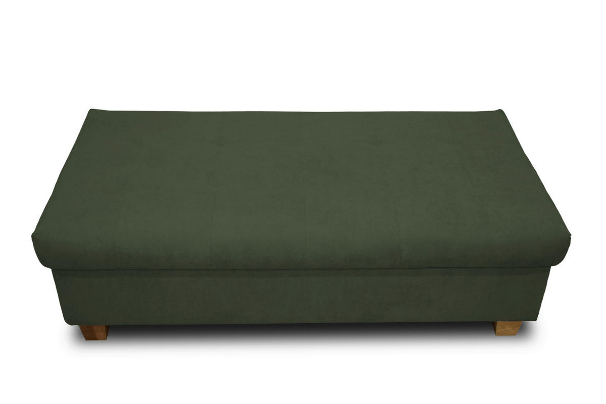 HOCKER Mikrofaser Grün  - Grün, KONVENTIONELL, Holz/Textil (140/42/80cm) - MID.YOU