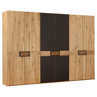 DREHTÜRENSCHRANK in Eichefarben  - Eichefarben, Natur, Glas/Holz (302/223/62cm) - Valnatura